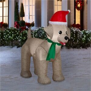 Holiday Living 6ft Large Lab Dog Lighted Christmas‎ Air Inflatable Yard Decor